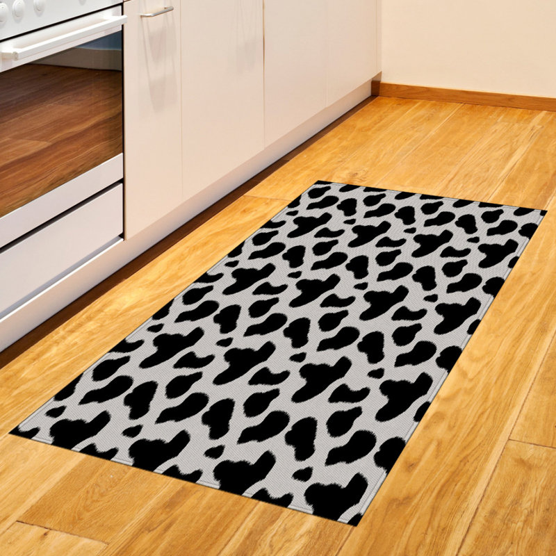 East Urban Home Cow Print Black Area Rug Wayfair